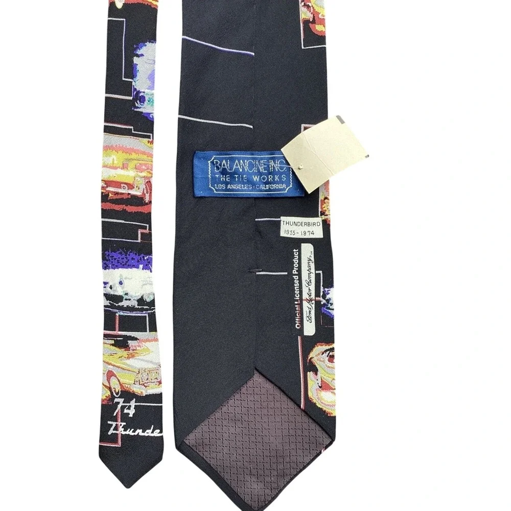 Vintage Ford Thunderbird Silk Tie Classic T-Birds Necktie Designer‎ Licensed